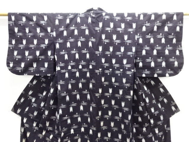  アンティーク　木綿本場久留米絣矢羽根模様着物